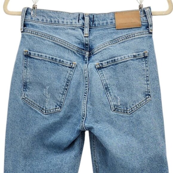 Citizens Of Humanity Florence Button Fly High Rise Crop Raw Hem Denim Jeans 24 - Picture 4 of 13